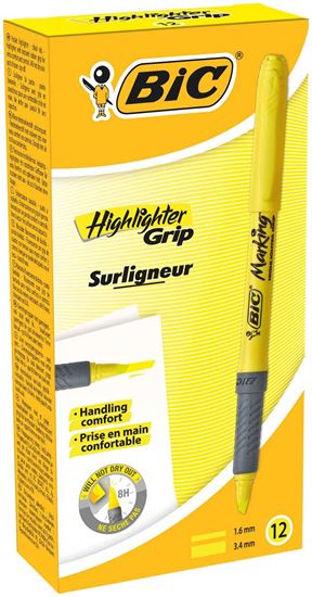 Bic Highlighter Grip Fosforlu Kalem Sarı 12 Li. ürün görseli