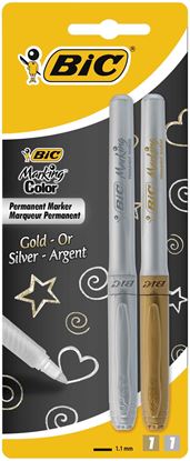 Resim Bic Marking Altın Gümüş Kalem 2'li Blisterli
