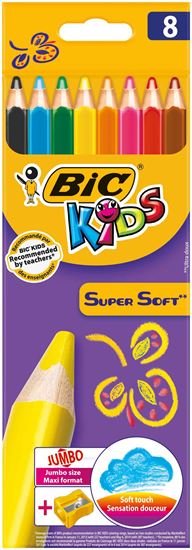 Bic Supersoft Kuru Boya 8'li Kutu + Jumbo Kalem TI. ürün görseli