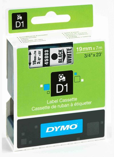 Dymo D1 Şerit 19MM*7MT BEYAZ/SİYAH 45803. ürün görseli