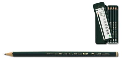 Resim Faber-Castell 9000 Dereceli 6'LI Metal Kutu (HB,B,2B,4B,6B,8