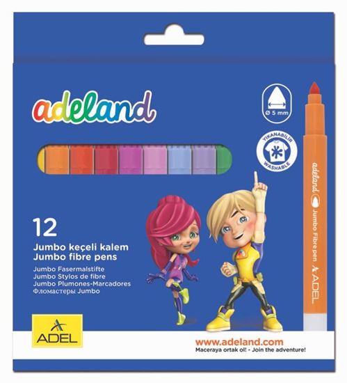 Adeland Jumbo Keçeli Kalem 12 Renk. ürün görseli
