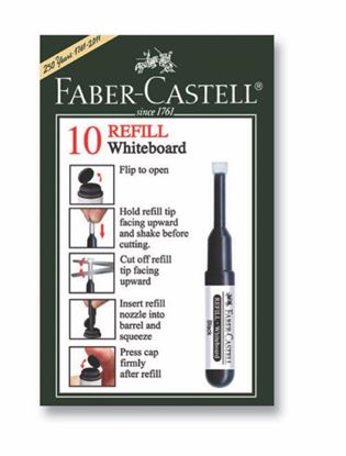 Resim Faber-Castell Beyaz Tahta Kalem W20 Refili Siyah, 10'lu