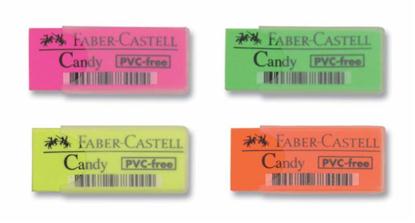 Resim Faber-Castell Candy Plastik Kılıflı Silgi, 30'LU