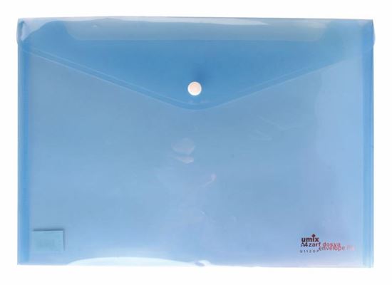 Umix Çıtçıtlı Şeffaf Zarf Dosya Mavi. ürün görseli