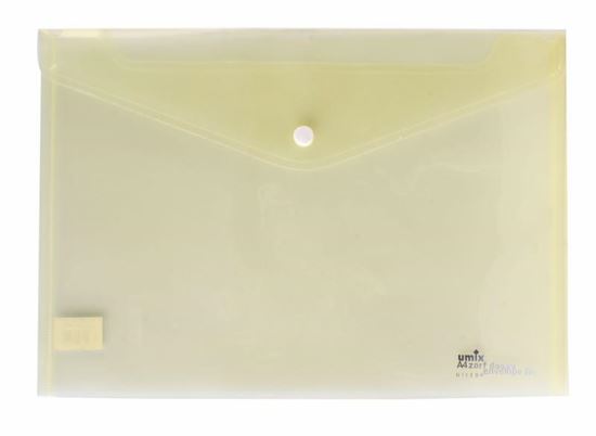 Umix Çıtçıtlı Şeffaf Zarf Dosya Sarı. ürün görseli