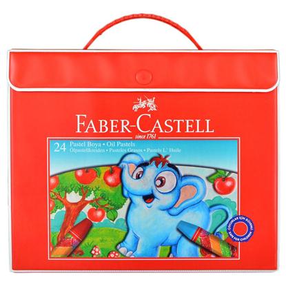 Resim Faber-Castell Plastik Çantalı Tutuculu Pastel Boya, 24 Renk