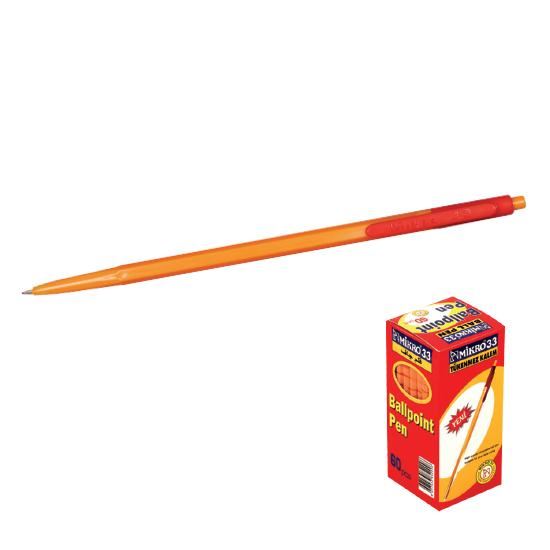 Mikro 33 Kırmızı Tükenmez Kalem 60 Lı Kutu. ürün görseli
