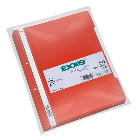 Exxo Telli Dosya A4 Kırmızı 50 Li Paket. ürün görseli