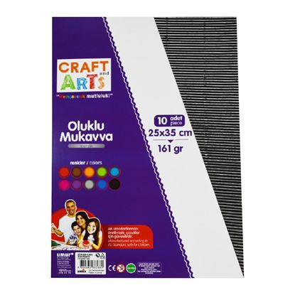 Resim Craft And Arts Oluklu Mukavva Metalik 25X35 10'lu