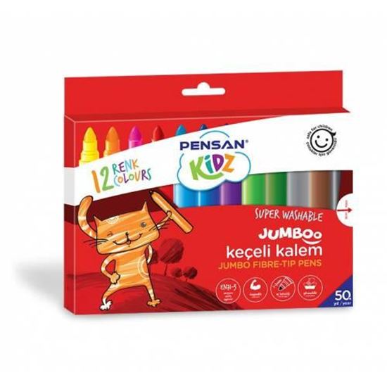 Pensan Kidz Yıkanabilir Jumbo Keçeli Kalem 12 Renk. ürün görseli