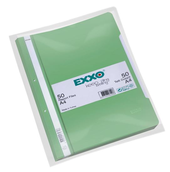 Exxo Telli Dosya A4 Yeşil 50 Li Paket. ürün görseli