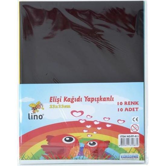 Lino Elişi Kağıdı Yapışkanlı 10 Renk 10 Adet. ürün görseli