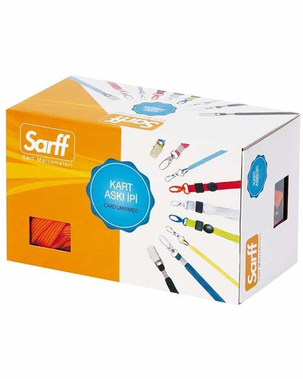 Sarff Kart Askı İpi Metal Klipsli Beyaz 50 'li Kutu. ürün görseli