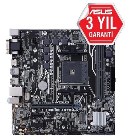 Resim Asus Prıme A320m-K Ddr4 3200Mhz S+Glan Usb3 Am4
