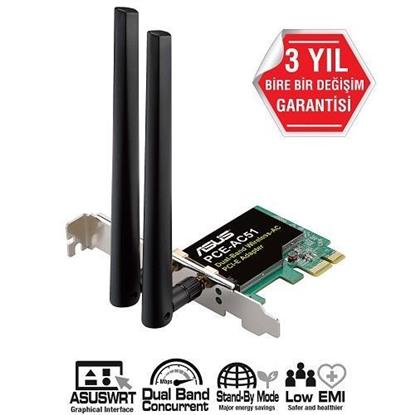 Resim Asus Pce-Ac51 Kablosuz-Ac750 Pcı Express Adaptor