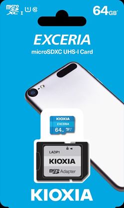Resim Toshiba Kioxia Exceria LMEX1L064GG2 64GB 100MB/s Okuma Hızlı MicroSD Hafıza Kartı