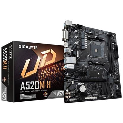 Resim Gigabyte A520M H AMD A520 Soket AM4 DDR4 5100(OC)MHz mATX Gaming Anakart