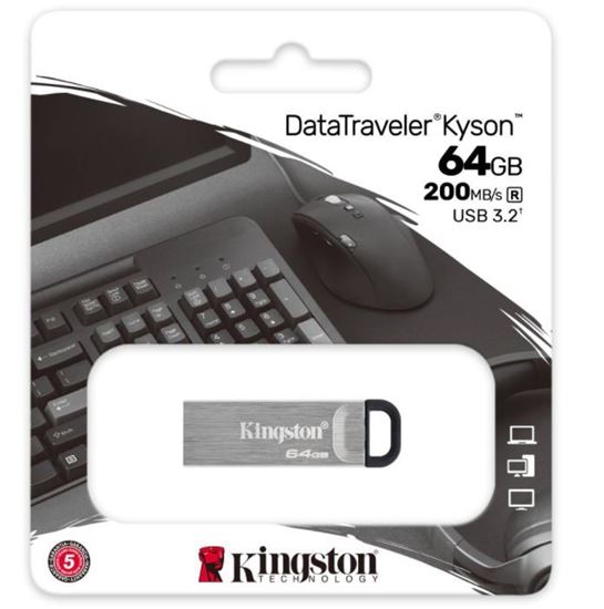 Kingston DataTraveler Kyson DTKN/64GB 64GB 200/60MB/s USB 3.2 Flash Bellek. ürün görseli
