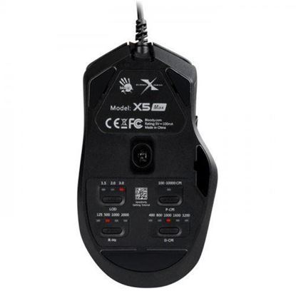 Resim Bloody X5 Max 10.000 CPI 9 Tuş Optik RGB Kablolu Siyah Gaming Mouse